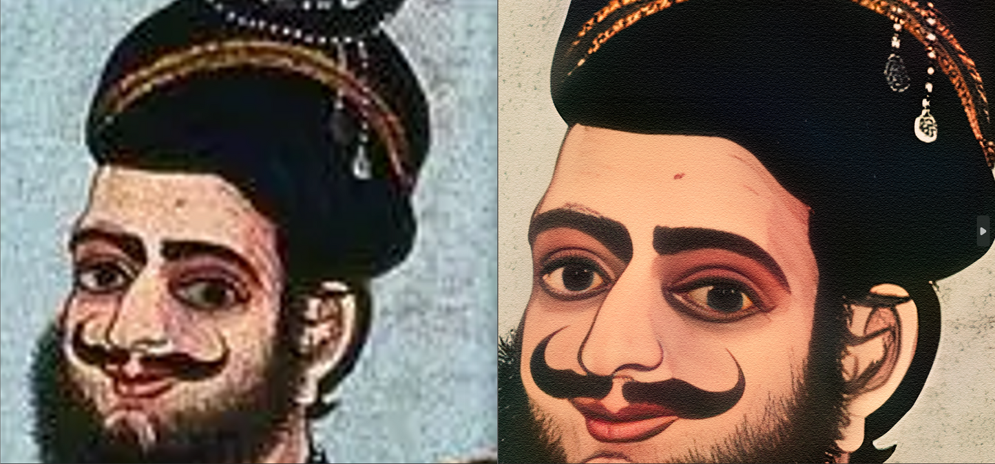 Tanjore-Style Painting of a Sikh Couple