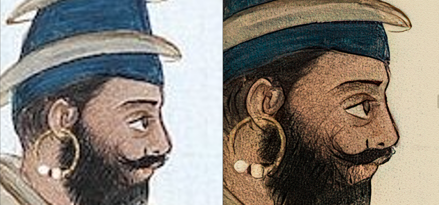 A Sikh Akali-Nihang with His Wife and Child