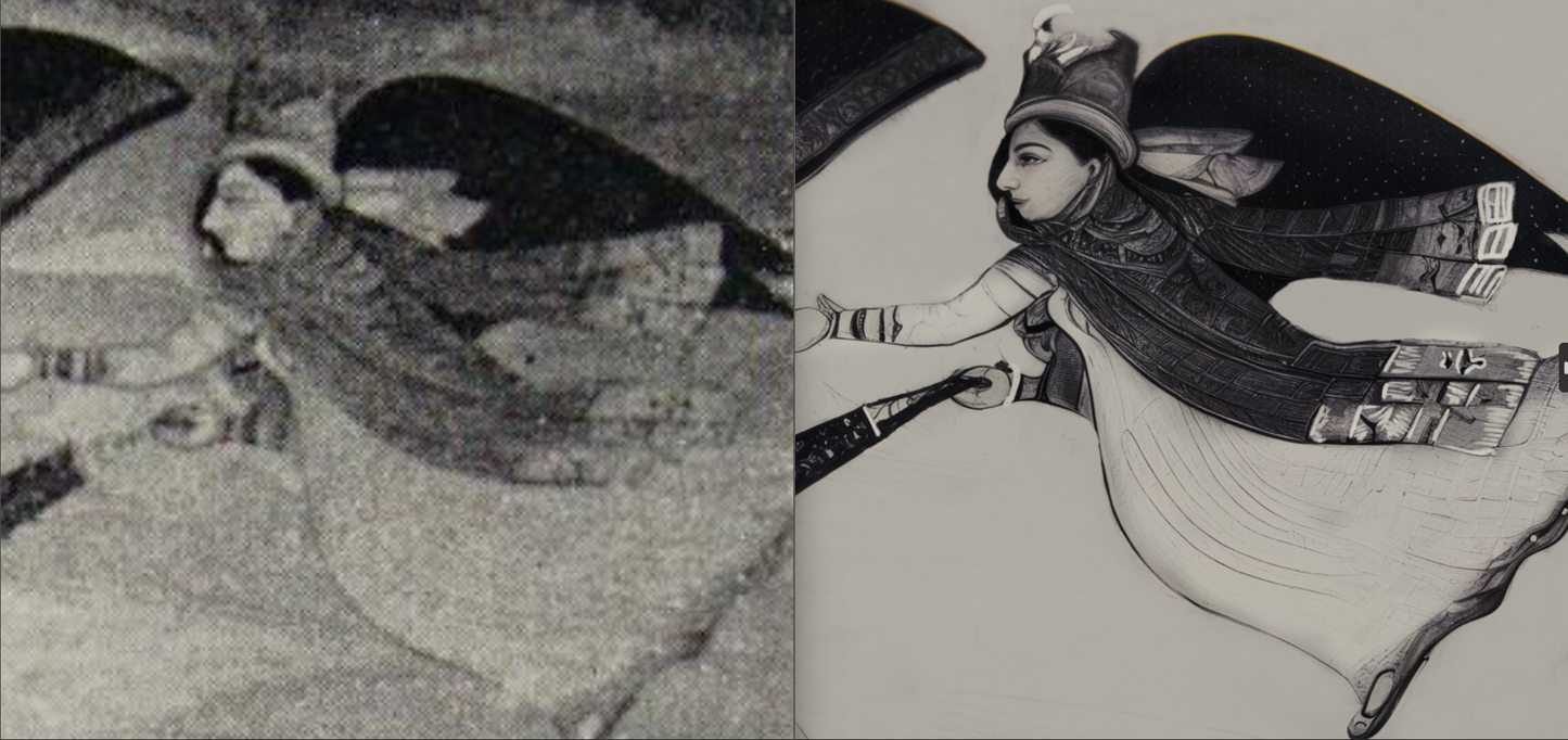 Rare Find - Guru Gobind Singh on Horseback (Guler–Kangra School, Early 19th Century) (Restored Exclusively on Prometheus Mythos)