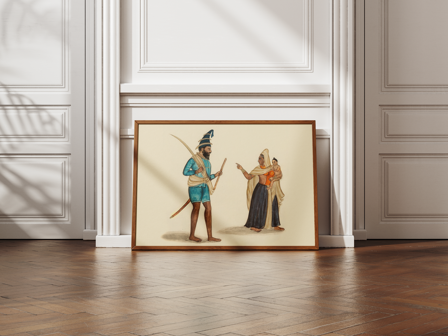 A Sikh Akali-Nihang with His Wife and Child