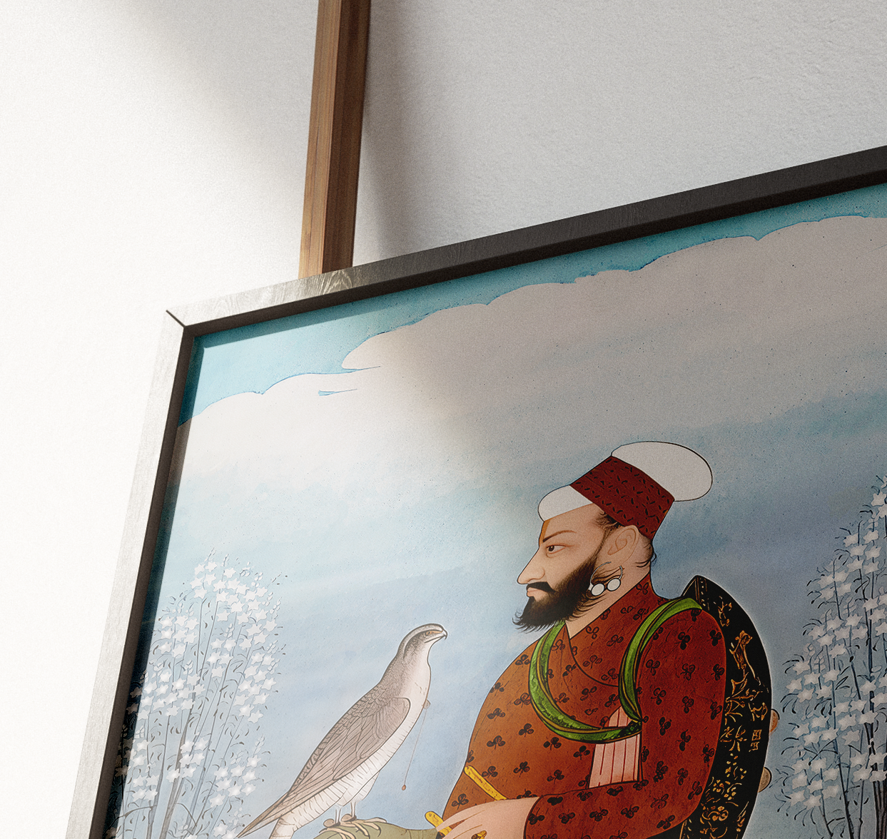 Portrait of Guru Tegh Bahadur (Restored) in Pahari Style (ca.1800, Lahore Museum)