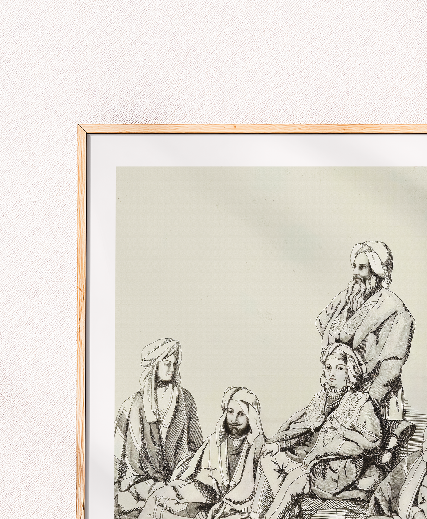 Rare Find - Maharaja Duleep Singh and Attendants (Helen Catherine Douglas Mackenzie, Lahore, 1849) (Restored Exclusively on Prometheus Mythos)