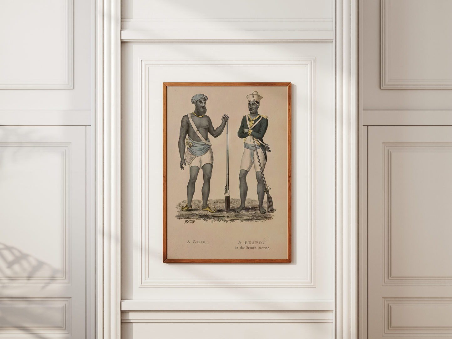 A Seik (archaic spelling of 'Sikh') and a seapoy (sepoy) in the French Service.
