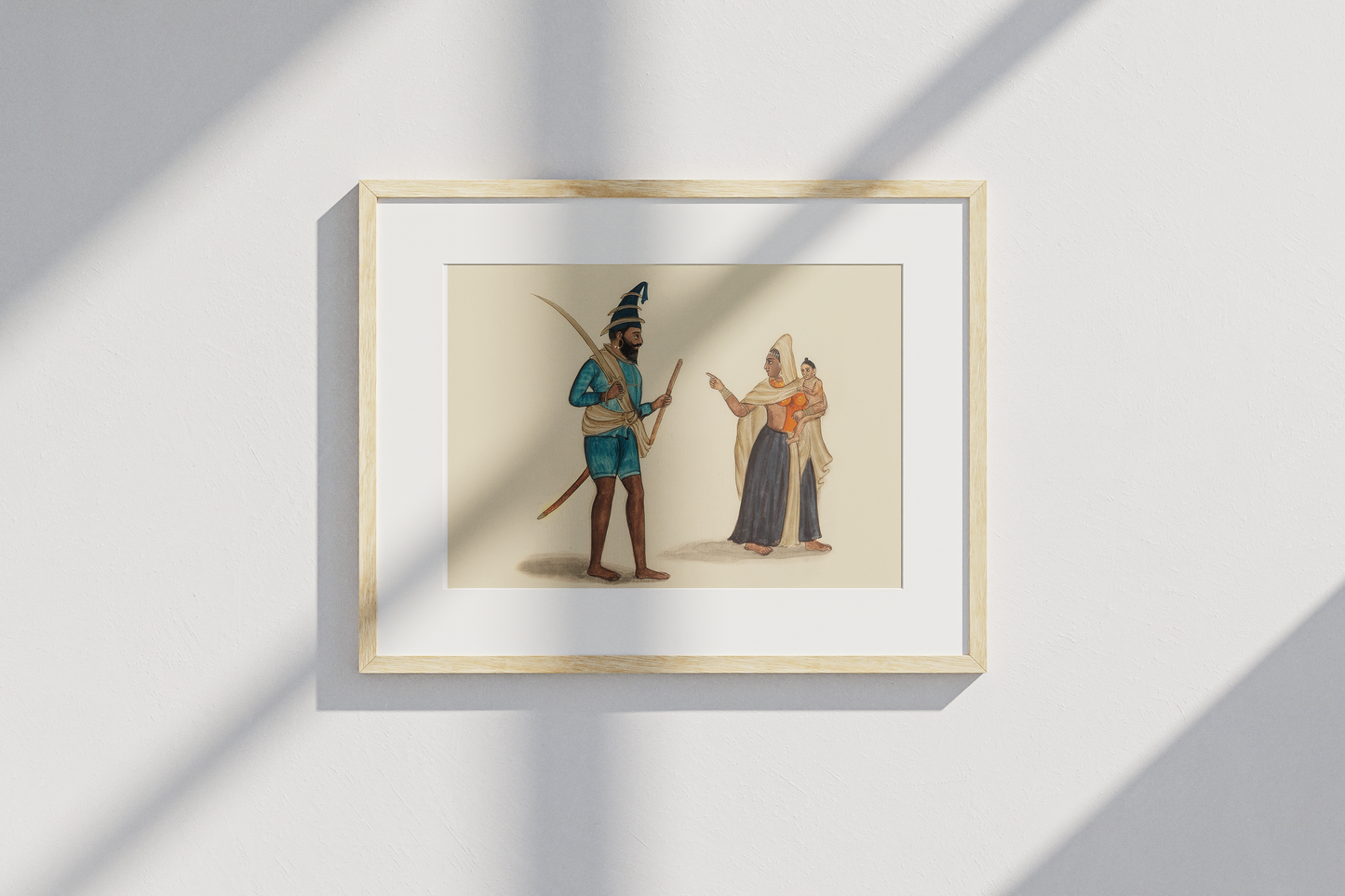 A Sikh Akali-Nihang with His Wife and Child