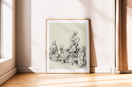 Rare Find - Maharaja Duleep Singh and Attendants (Helen Catherine Douglas Mackenzie, Lahore, 1849) (Restored Exclusively on Prometheus Mythos)