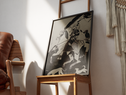 Rare Find - Guru Gobind Singh on Horseback (Guler–Kangra School, Early 19th Century) (Restored Exclusively on Prometheus Mythos)