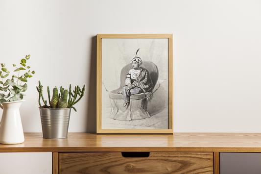 Rare Find - The Maharaja Duleep Singh (Lithograph by A. Laby after Charles Stewart Hardinge, 1847) (Restored)