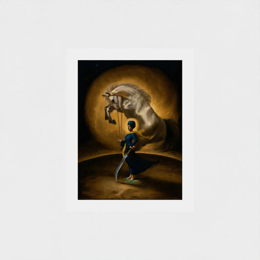 Eternal Mother Sikh art painting celebrating divine femininity, printed unframed on canvas or matte paper. Designed for spiritual USA collectors and home altars.