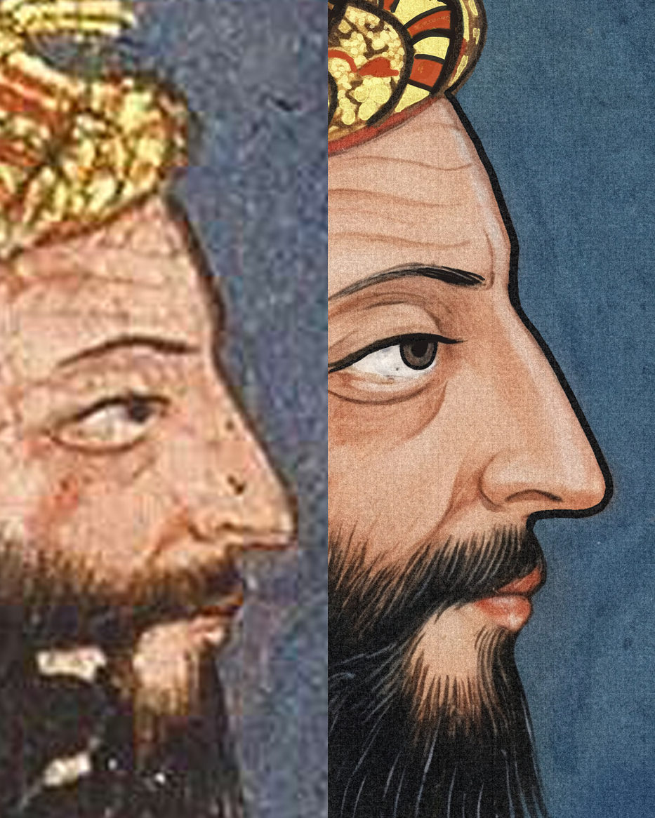 Guru Hargobind Portrait – Bhai Roopa Collection (17th Century) | Restored Sikh Art Print