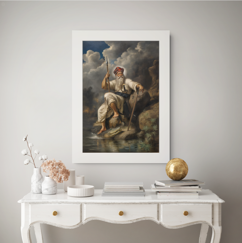 guru nanak dev ji painting uk, guru nanak portrait uk, sikh art uk, sikh wall art uk, guru nanak oil painting print, guru nanak fine art print uk, sikh heritage artwork uk, punjabi wall art uk, framed guru nanak print uk, museum quality sikh art, archival fine art print, guru nanak canvas print uk, restored sikh artwork, contemporary sikh painting, guru nanak home decor uk