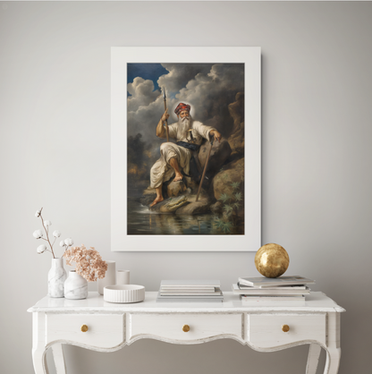 guru nanak dev ji painting uk, guru nanak portrait uk, sikh art uk, sikh wall art uk, guru nanak oil painting print, guru nanak fine art print uk, sikh heritage artwork uk, punjabi wall art uk, framed guru nanak print uk, museum quality sikh art, archival fine art print, guru nanak canvas print uk, restored sikh artwork, contemporary sikh painting, guru nanak home decor uk