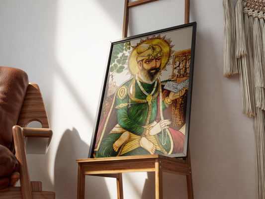 Guru Tegh Bahadur Ji – Historical Portrait from Sis Ganj Sahib | Digital Download & Fine Art Prints (Framed / Unframed)