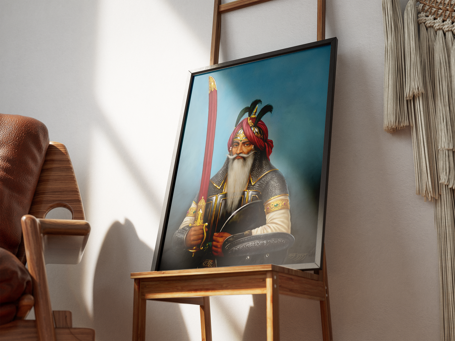 Hari Singh Nalwa Portrait (Restored) – Sikh Empire Military Artwork | Restored Sikh Art Print