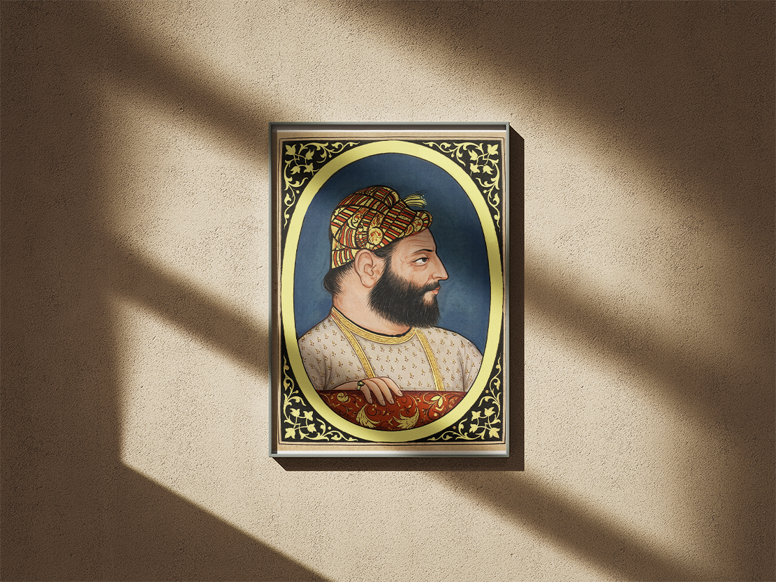 Guru Hargobind Portrait – Bhai Roopa Collection (17th Century) | Restored Sikh Art Print