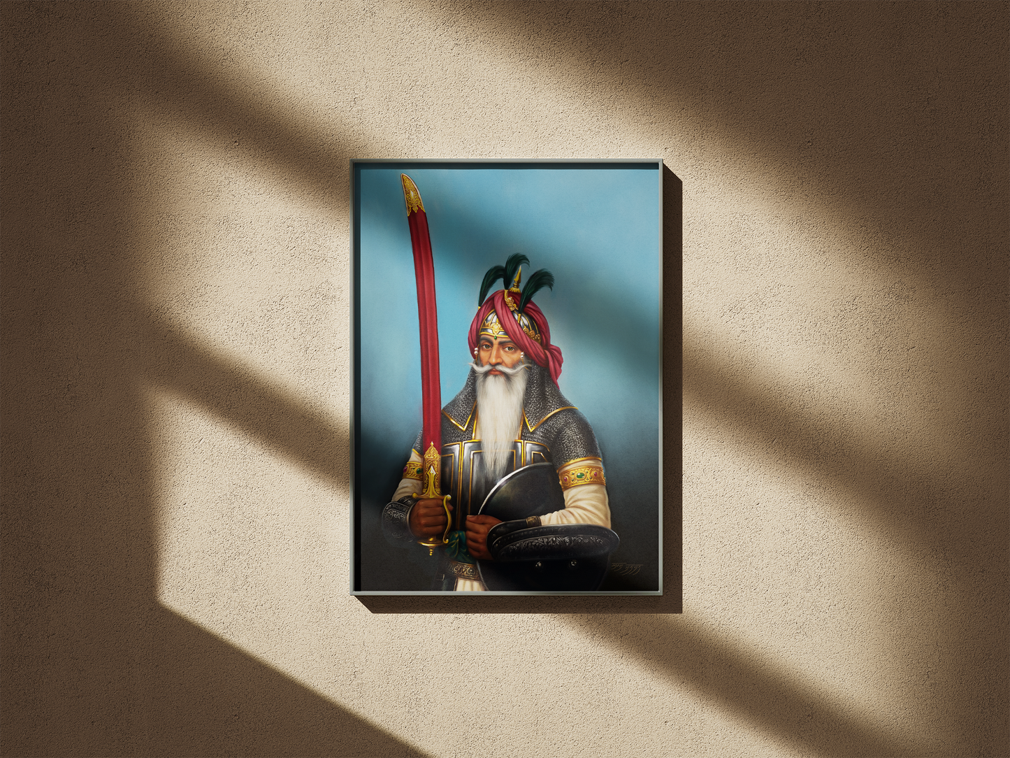 Hari Singh Nalwa Portrait (Restored) – Sikh Empire Military Artwork | Restored Sikh Art Print