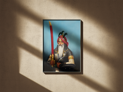 Hari Singh Nalwa Portrait (Restored) – Sikh Empire Military Artwork | Restored Sikh Art Print