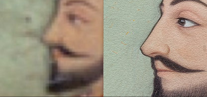 Contemporary Miniature Painting of Guru Gobind Singh (Restored) – Anandpuri Hazuri Bir, c.18th Century