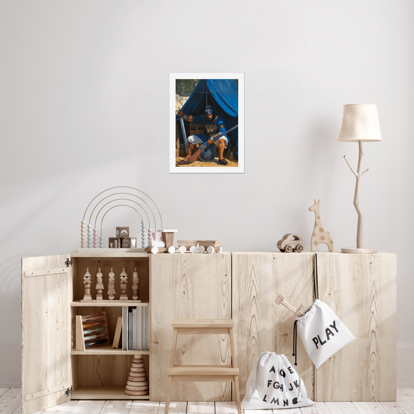 Akali Baba Hanuman Singh Ji, Sikh art print, unframed canvas/paper for UK buyers. Keywords: Akali Singh, Sikh warrior, Nihang general, Khalsa Titan, Sikh battle art, Sikh leadership, Sikh tradition, spiritual courage, Sikh painting, unframed Sikh canvas, Sikh heritage.