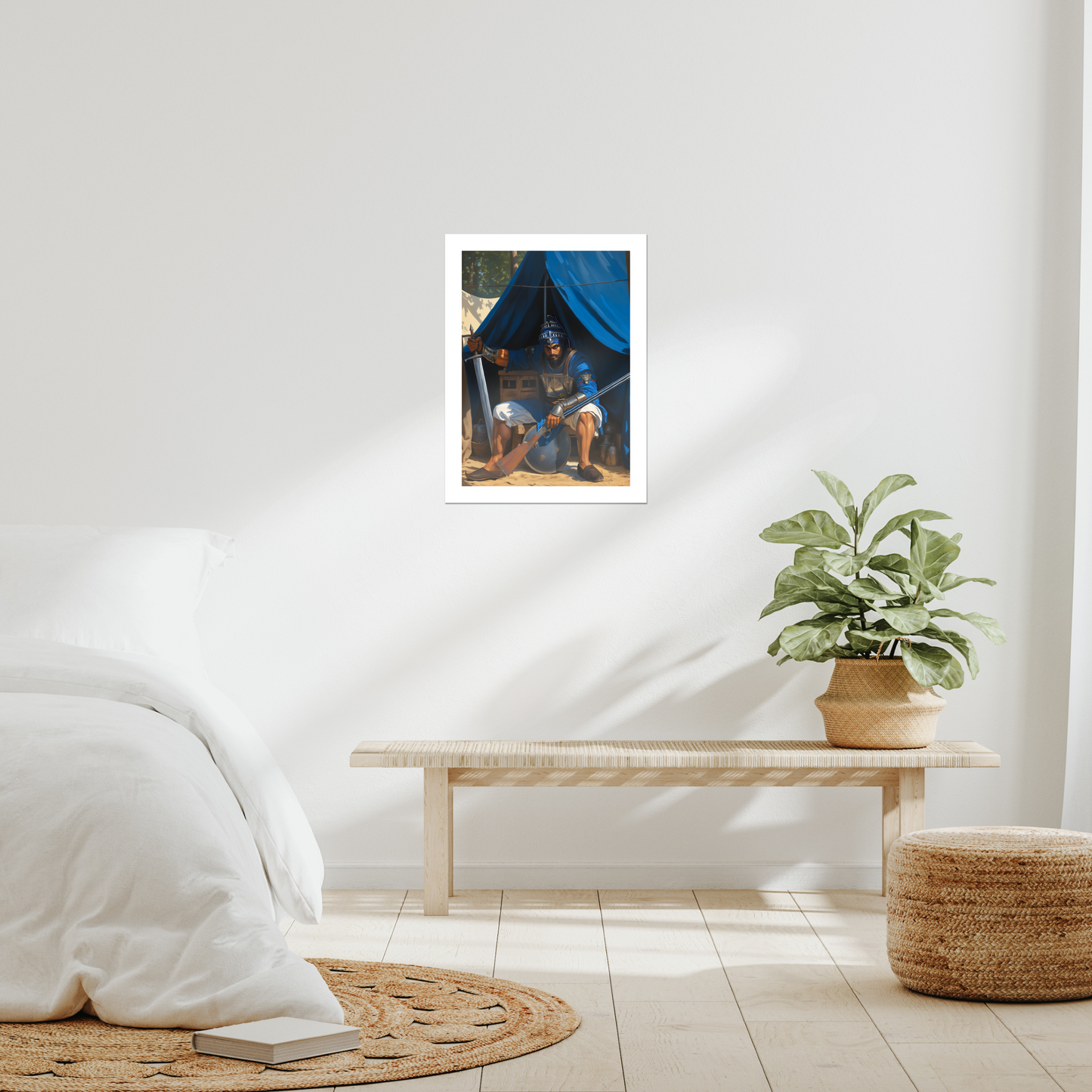 Akali Baba Hanuman Singh Ji, Sikh art print, unframed canvas/paper for UK buyers. Keywords: Akali Singh, Sikh warrior, Nihang general, Khalsa Titan, Sikh battle art, Sikh leadership, Sikh tradition, spiritual courage, Sikh painting, unframed Sikh canvas, Sikh heritage.