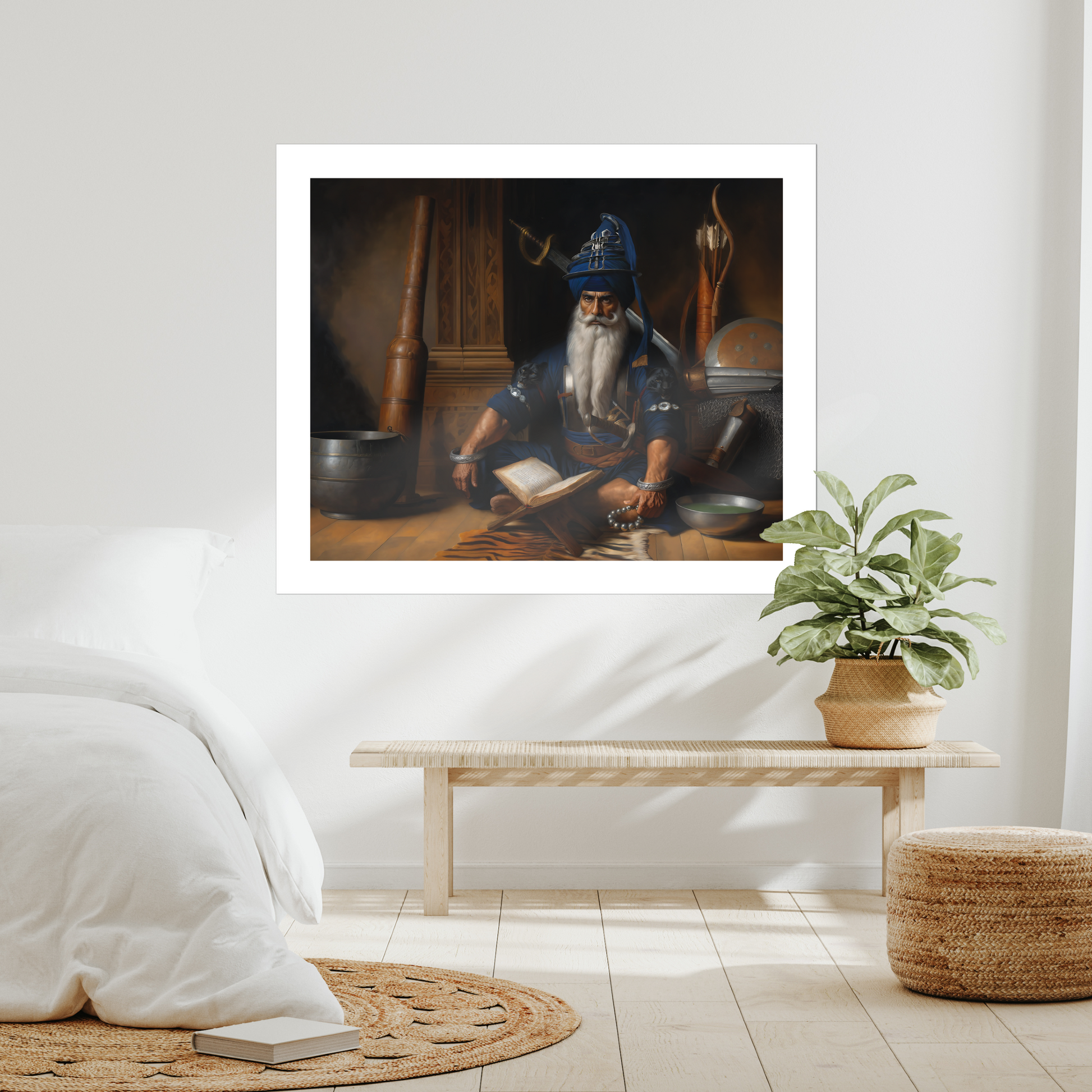 Baba Deep Singh Ji Sikh hero art print for USA Sikh homes. Unframed canvas/paper. Keywords: Mahakaal, Sikh legacy, spiritual warrior, Sikh art, Guru Gobind Singh Ji, Sikh painting, battlefield bravery, Sikh martyr, Sikh cultural print, USA decor.Baba Deep Singh Ji Mahakaal art print for Canadian Sikhs. Canvas/paper unframed. Keywords: Sikh warrior, martyrdom, Khalsa hero, Guru disciple, Sikh courage, Sikhism print, Baba Deep Singh legacy, Sikh battle art, Canadian decor.