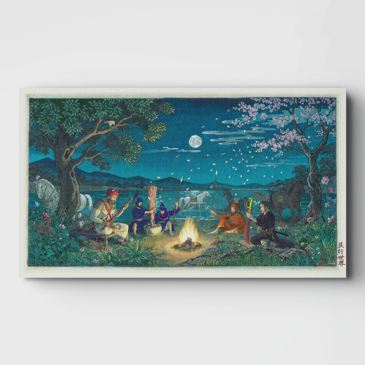 Two Worlds – Guru Hargobind Sahib & Miyamoto Musashi | Sikh Art