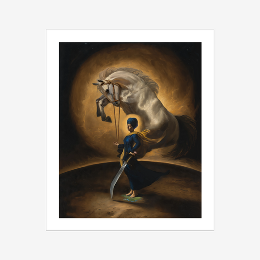 Divine Feminine Sikh art print titled Eternal Mother. Canvas or paper unframed format sold in the UK for homes and prayer spaces that honor feminine spirituality in Sikh and cultural symbolism.