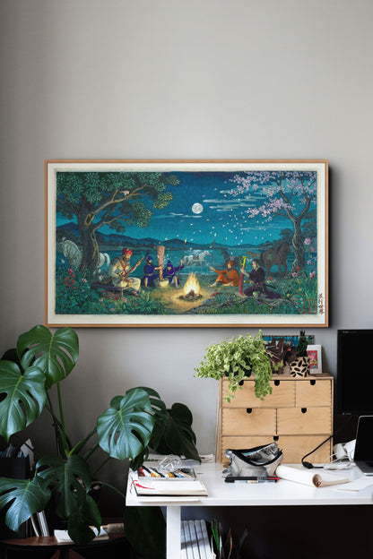 Two Worlds – Guru Hargobind Sahib & Miyamoto Musashi | Sikh Art