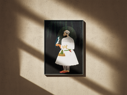 Portrait of Guru Hargobind(Restored) – Provincial Mughal School, Deccan, mid-17th Century.