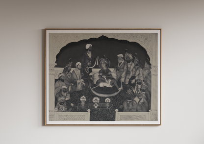 Extremely Rare Find - Maharaja Duleep Singh in Darbar (Style of Hasan al-Din, c.1843) (Restored Exclusively on Prometheus Mythos)