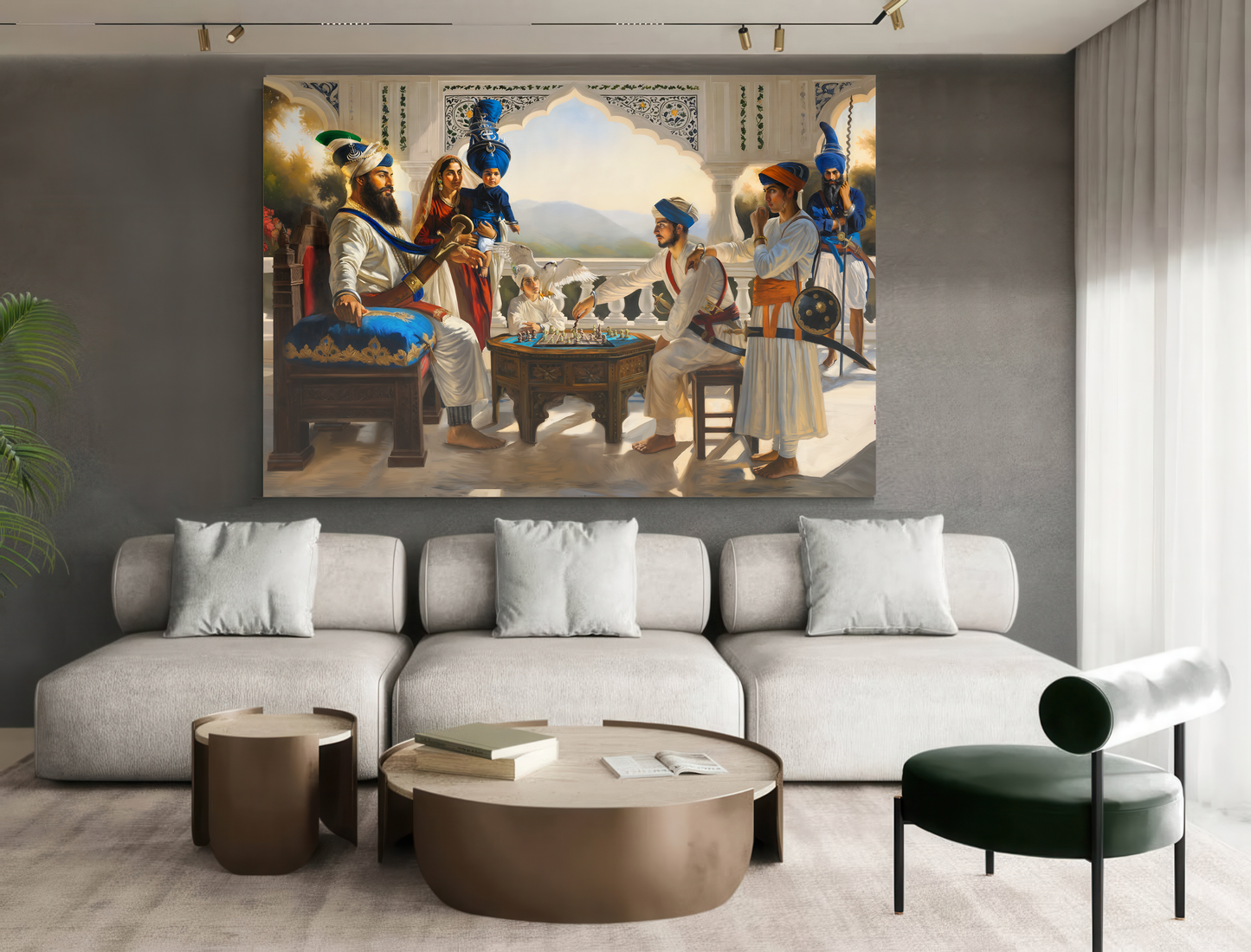 Guru Gobind Singh Char Sahibzaade painting USA, Guru Gobind Singh with Sahibzade art print USA, Char Sahibzaade Sikh wall art USA, Sikh history painting print USA, Sikh religious wall art USA, Guru Gobind Singh Ji artwork USA, Sikh heritage canvas print USA, Sikh historical family portrait USA,Guru Gobind Singh Char Sahibzaade painting Australia, Guru Gobind Singh with Sahibzade art print Australia, Char Sahibzaade Sikh wall art Australia, Sikh history painting print Australia, Sikh religious artwork.