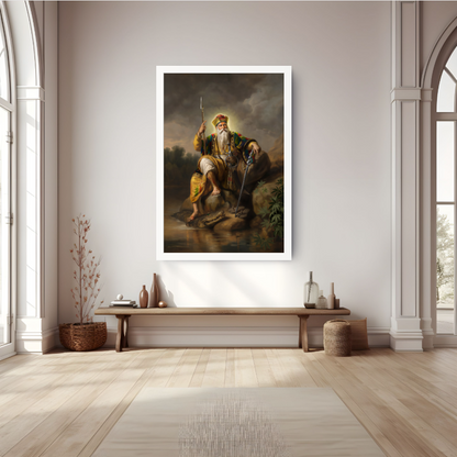 guru nanak portrait, guru nanak dev ji painting, guru nanak oil painting, guru nanak fine art print, guru nanak wall art, restored guru nanak painting, sikh history artwork, sikh religious art, sikh portrait painting, museum quality print, archival giclee print, guru nanak canvas art, premium sikh artwork, contemporary guru nanak portrait, heritage sikh painting