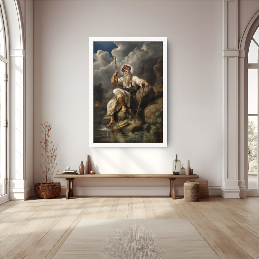 guru nanak portrait, guru nanak dev ji painting, guru nanak oil painting, guru nanak fine art print, guru nanak wall art, restored guru nanak painting, sikh history artwork, sikh religious art, sikh portrait painting, museum quality print, archival giclee print, guru nanak canvas art, premium sikh artwork, contemporary guru nanak portrait, heritage sikh painting