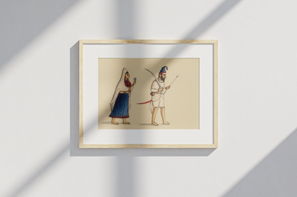 An Akaali and Akalian , Lahore or Amritsar, 19th century.