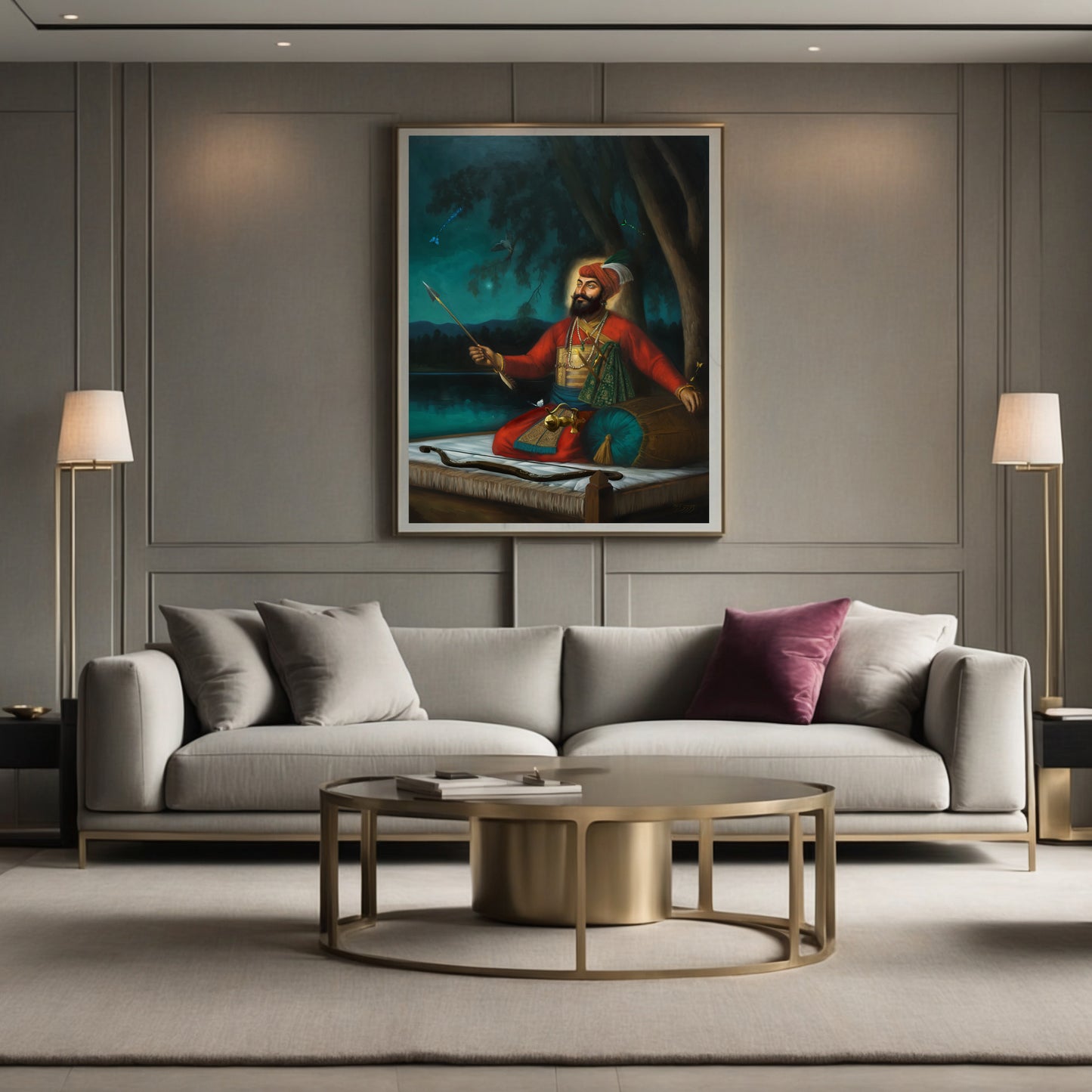 Portrait of Guru Gobind Singh Ji (Inspired by the Anandpuri Hazuri Bir and the Bhai Rupa Tradition)