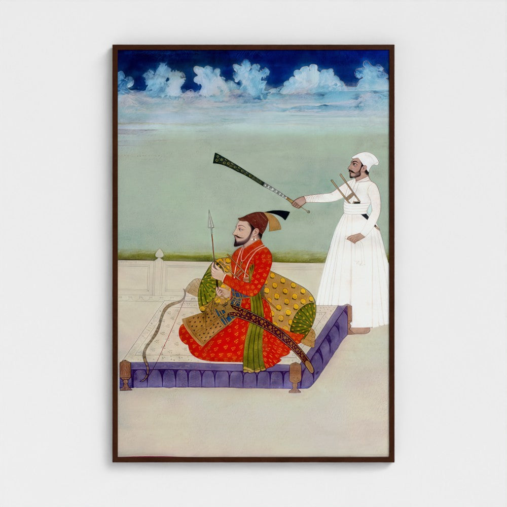 Contemporary Miniature Painting of Guru Gobind Singh (Restored) – Anandpuri Hazuri Bir, c.18th Century