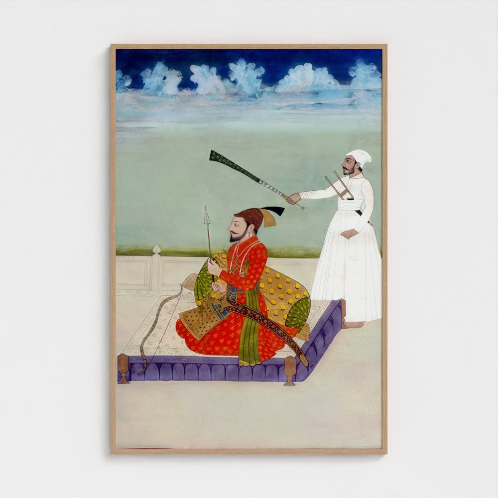 Contemporary Miniature Painting of Guru Gobind Singh (Restored) – Anandpuri Hazuri Bir, c.18th Century
