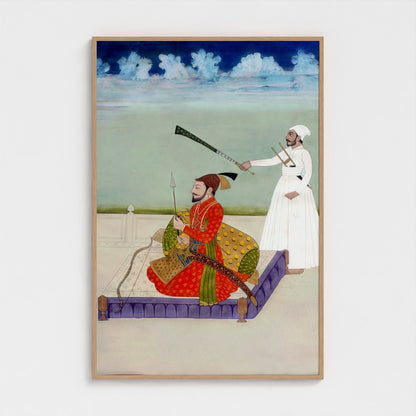 Contemporary Miniature Painting of Guru Gobind Singh (Restored) – Anandpuri Hazuri Bir, c.18th Century