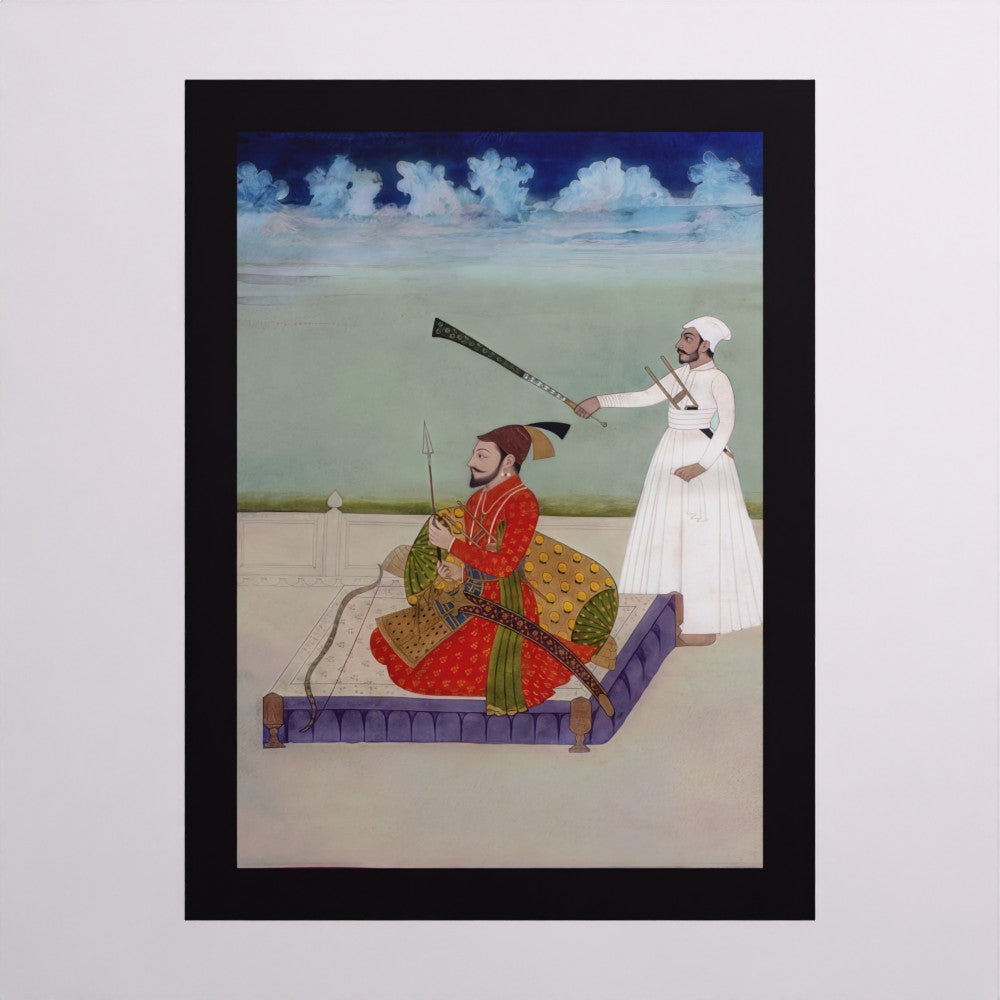 Contemporary Miniature Painting of Guru Gobind Singh (Restored) – Anandpuri Hazuri Bir, c.18th Century