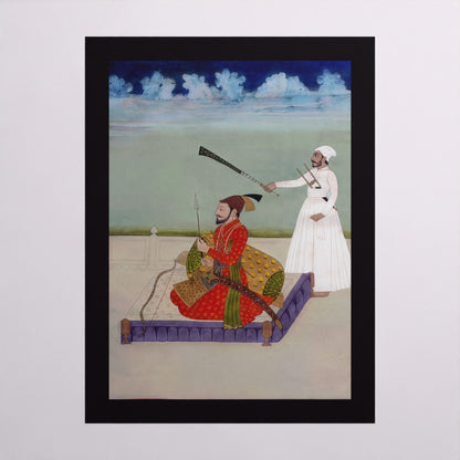 Contemporary Miniature Painting of Guru Gobind Singh (Restored) – Anandpuri Hazuri Bir, c.18th Century