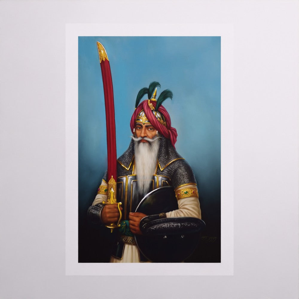 Hari Singh Nalwa Portrait (Restored) – Sikh Empire Military Artwork | Restored Sikh Art Print