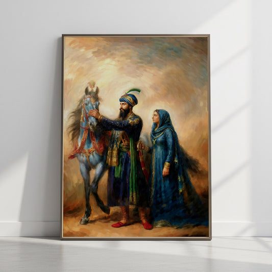Guru Gobind Singh & Mata Ajeet Kaur Art Print | Sikh History