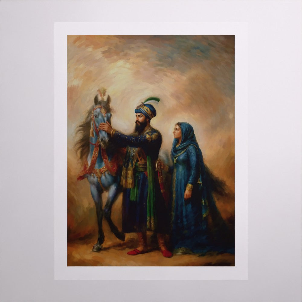 Guru Gobind Singh & Mata Ajeet Kaur Art Print | Sikh History