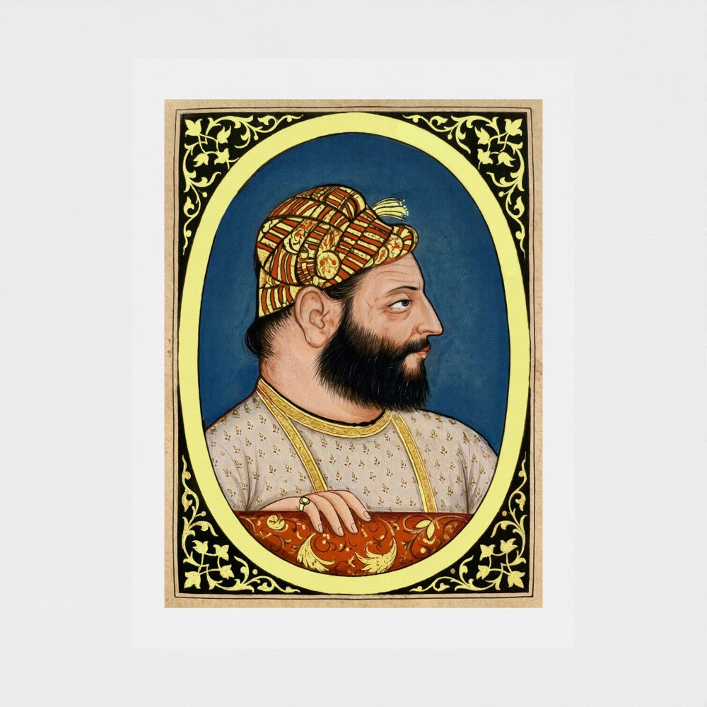 Guru Hargobind Portrait – Bhai Roopa Collection (17th Century) | Restored Sikh Art Print