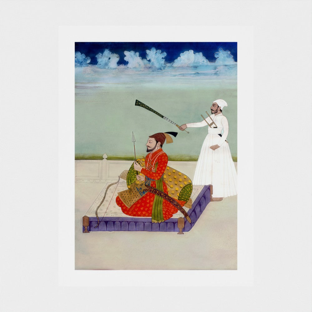 Contemporary Miniature Painting of Guru Gobind Singh (Restored) – Anandpuri Hazuri Bir, c.18th Century