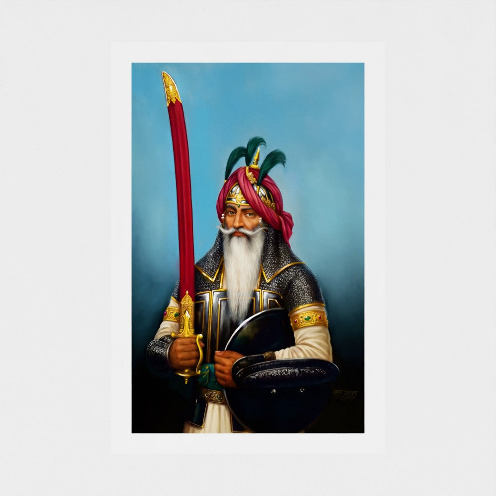 Hari Singh Nalwa Portrait (Restored) – Sikh Empire Military Artwork | Restored Sikh Art Print