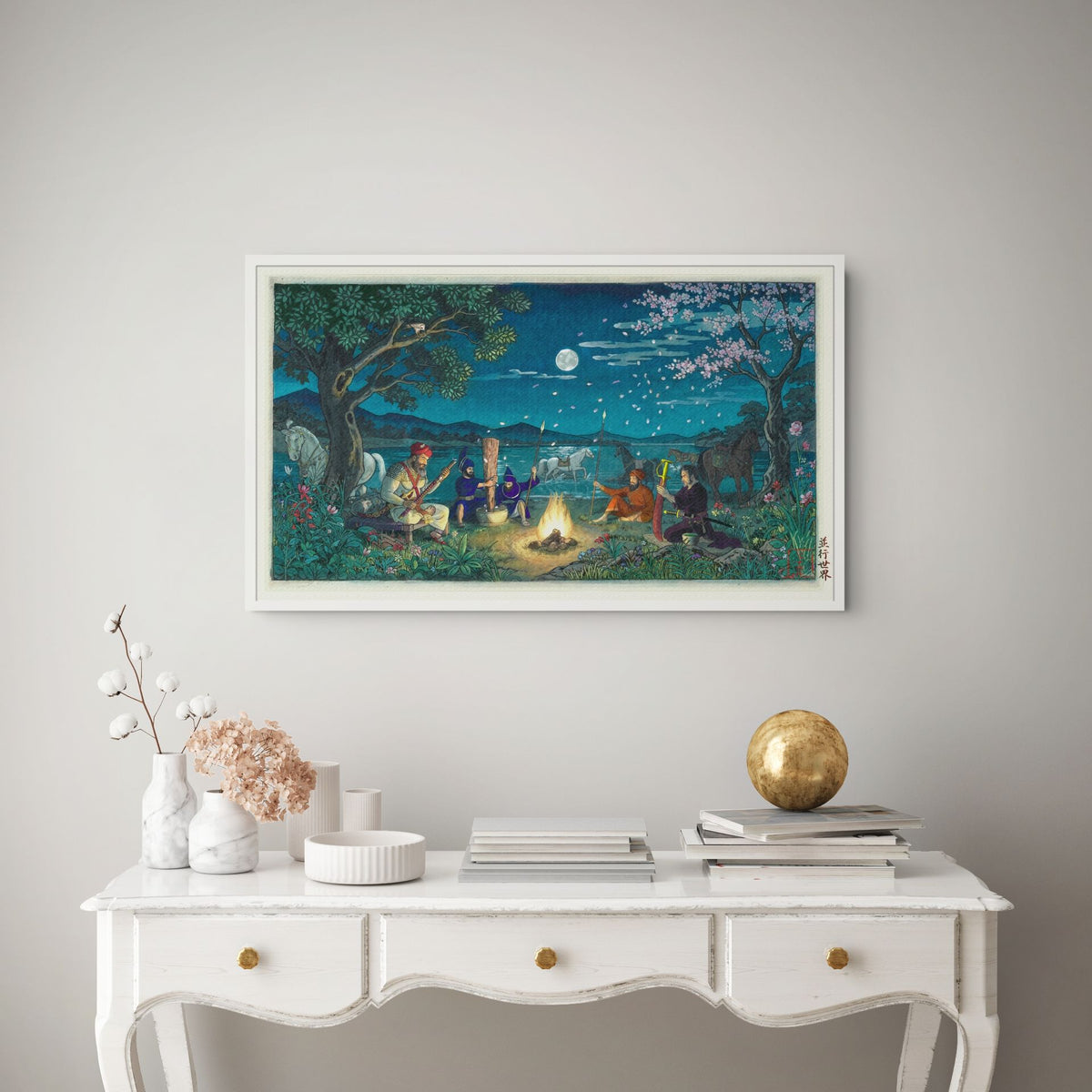 Two Worlds – Guru Hargobind Sahib & Miyamoto Musashi | Sikh Art